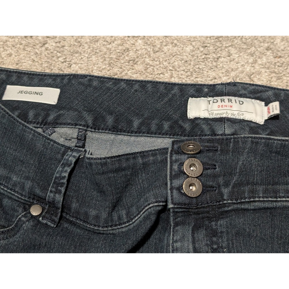 Torrid Jeggings Women 26R Dark Wash Denim Triple Button High Rise Slim Stretch - Picture 2 of 8